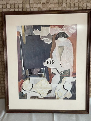 Vintage framed art print Maniatiko Moiroloi by Giorgos Mavroidis like new