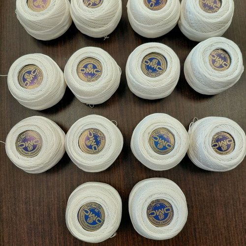 Fourteen white DMC CORDONET SPECIAL No20 & 30 balls new