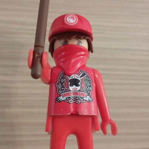 Playmobil Olympiacos Fan Figure like new with team flag
