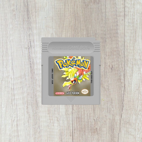 Glossy holographic sticker for European Pokemon Gold GameBoy Color cartridge