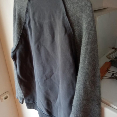 NKP men's unisex sweatshirt with knitted sleeves, like new, grey