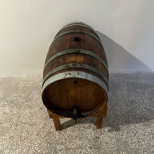 Wooden oak wine barrel used