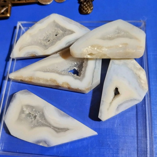 Semi-precious stones like new, slices of semi-precious stones