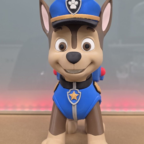 3D print Paw Patrol Chase figure, 23 cm, plastic PLA