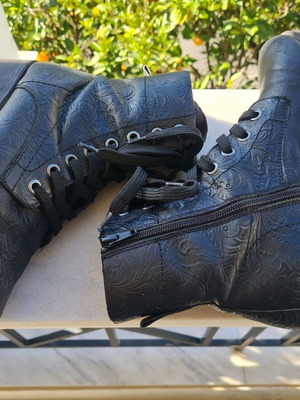 Jana boots used, leather, black, size 40