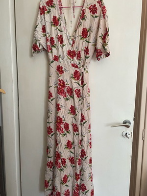 Mango maxi kimono dress like new, beige and red