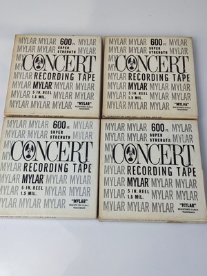 Reel-to-reel tapes used, set of 4 pieces