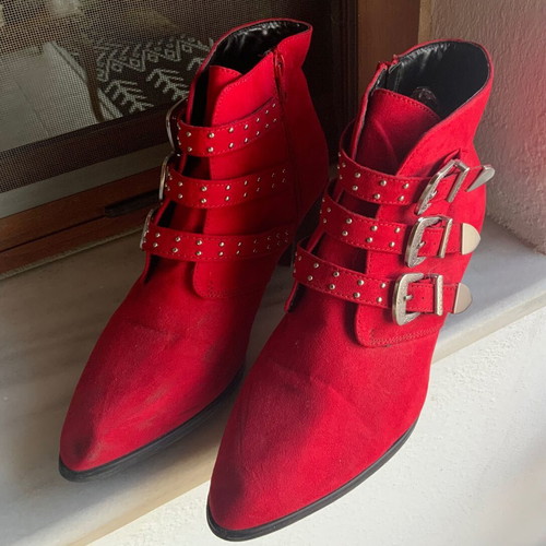 Suede ankle boots red used size 41 Miss Selfridge