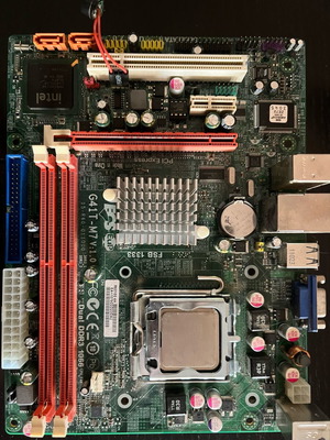 Μητρική πλακέτα ECS G41T-M7 V1.0 μεταχειρισμένη με επεξεργαστή Intel Celeron 1.8 GHz και RAM Kingston 2GB