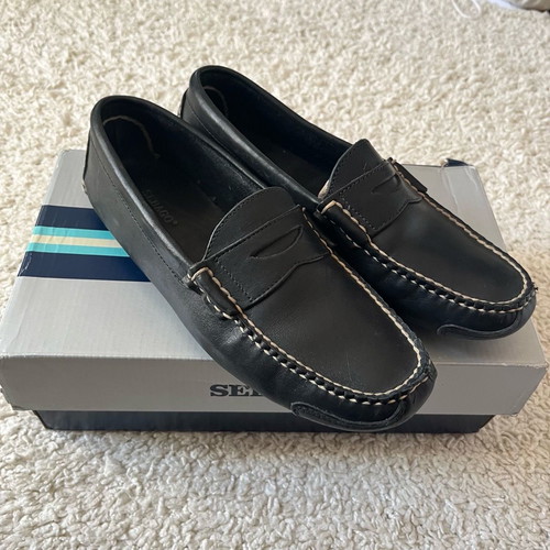 Sebago loafers used, black leather, size 40