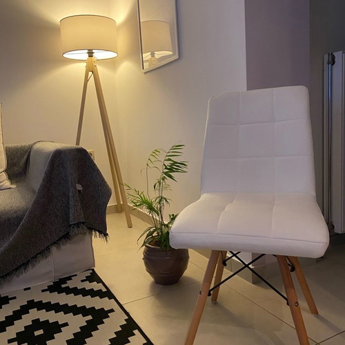 White leather chairs new, pack of four