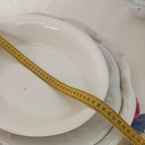 Vintage serving platters used, set of three from Aegean island
