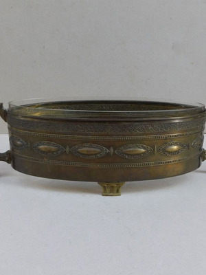 Bronze jardiniere with inner glass, French, about 130 years old