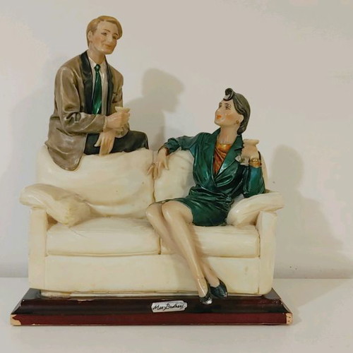 Decorative item on wooden base used, 1980s