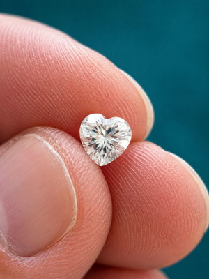 Moissanite Heart Cut 1.00ct D Color FL Certified GRA