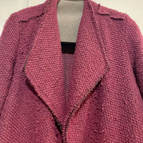 Sunny Studio women's wool coat burgundy like new, open front