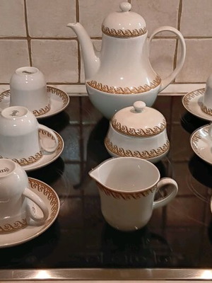 Ionia porcelain tea set new, 6 cups with saucers
