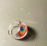 Plastic rainbow ring used, size 5.5/50/16.3