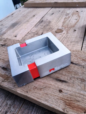 Marlboro ashtray used with visible signs of wear