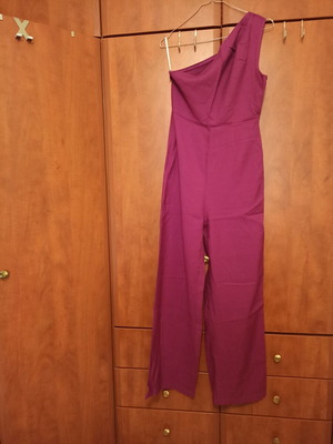 Shein one-shoulder jumpsuit like new, purple, size S