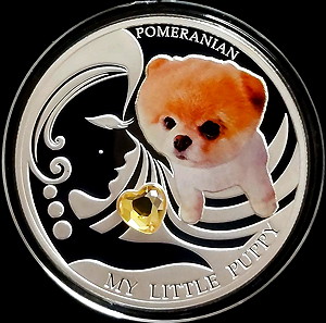 Fiji 2$ My Best Friend MY LITTLE PUPPY Crystal Color Silver PROOF Coin 2013
