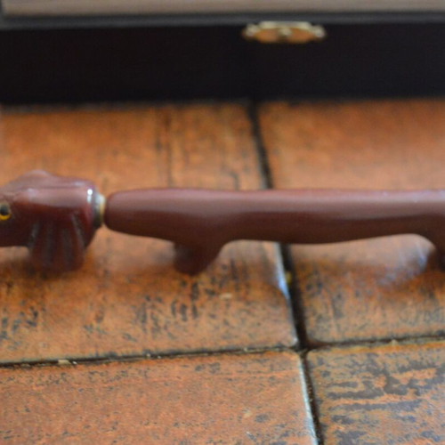 Dachshund shaped pen 1950s, 16 cm, used, sausage dog design