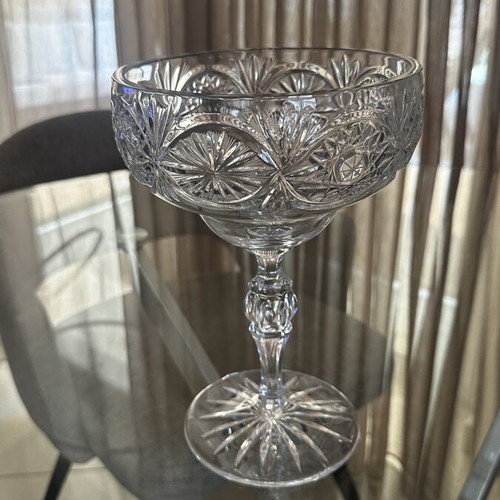Vintage Antique Crystal Vase, 24 cm x 16.5 cm