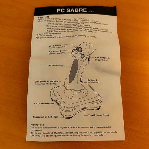 Retro Joystick InterAct PC Sabre SV-213 mint condition with box