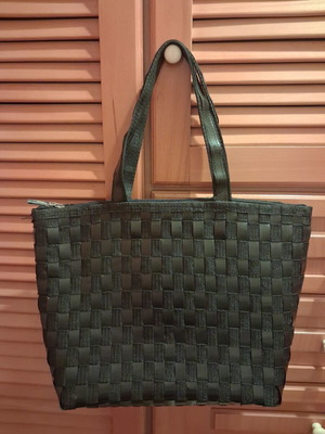 Carpisa shopper tote large black knitted shoulder bag used