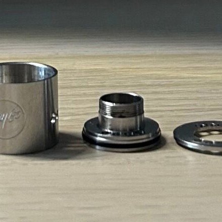 Wismec Indestructible RDA by Jay-Bo used, stainless steel