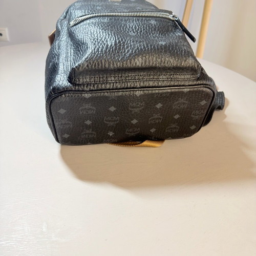 Mcm backpack used, medium size, black and brown