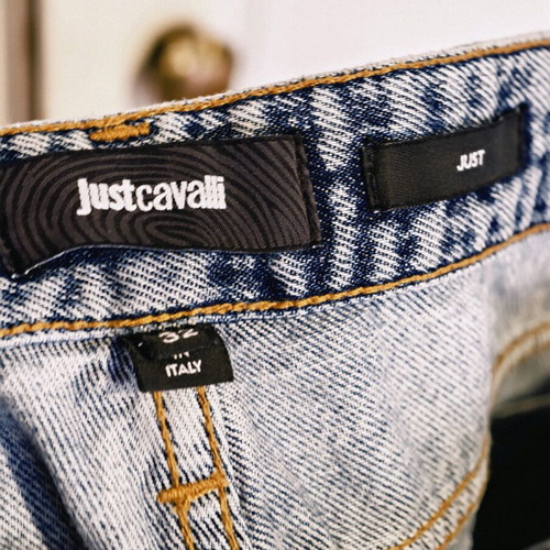 Just Cavalli Men's Distressed Biker Jeans like new, blue, size 32