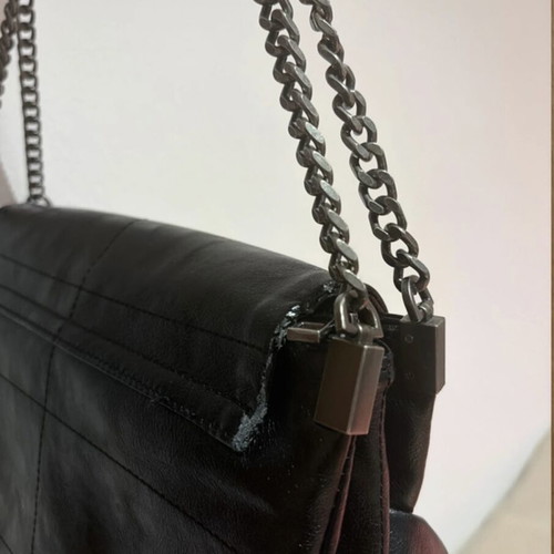 Zara black rock shoulder bag with chain strap like new