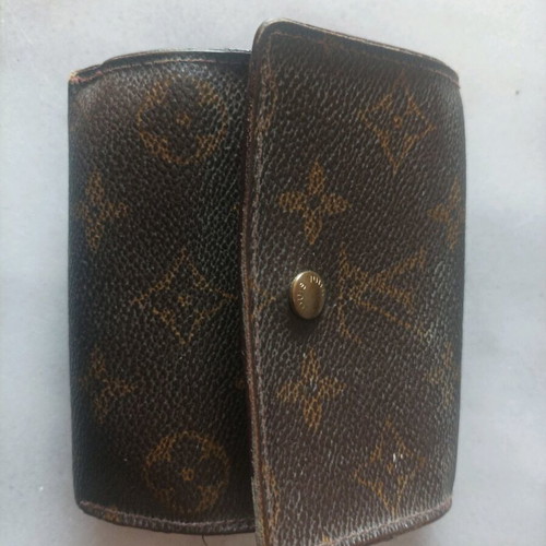 Louis Vuitton leather wallet used, brown