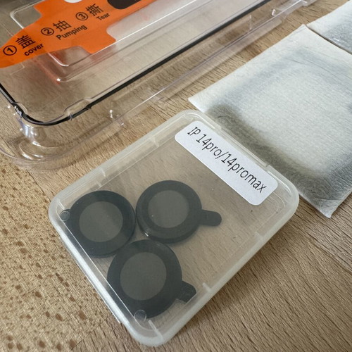 Full Protection Set for iPhone 14 Pro with Silicone Case and Tempered Glass