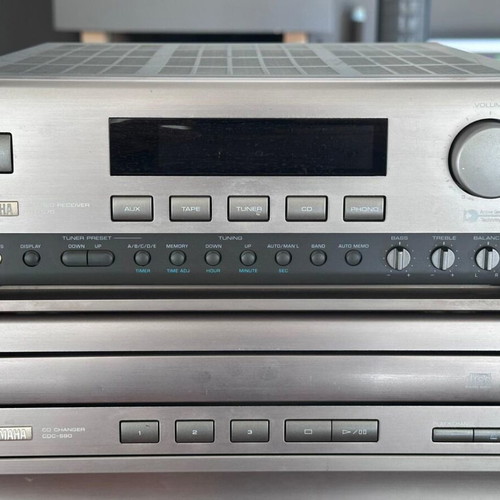 Yamaha RX-S70 sound system used, 150 watts, vintage with 3-disc CD changer and cassette