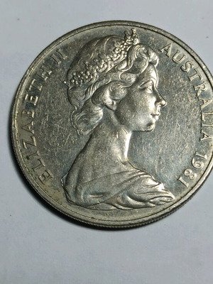 Australia 20 cents 1981 used in good condition