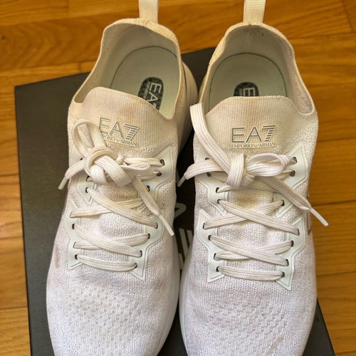 Emporio Armani Sneakers White used, size 45 1/3