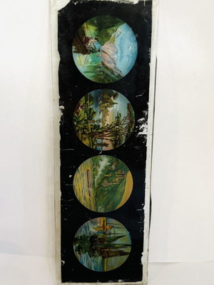 Laterna Magica Glass Slide used, 19th century German collectible