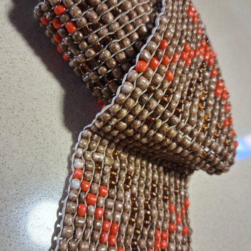 Handmade elastic beaded belt, boho style