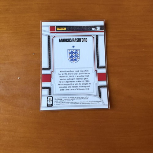 Panini World Cup Marcus Rashford Insert like new