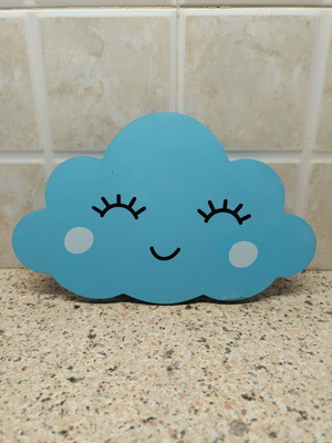 Cloud-shaped lamp used, about 20 cm, with minor damage