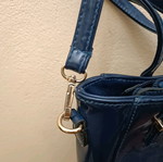 Blue Navy patent look handbag and shoulder bag like new