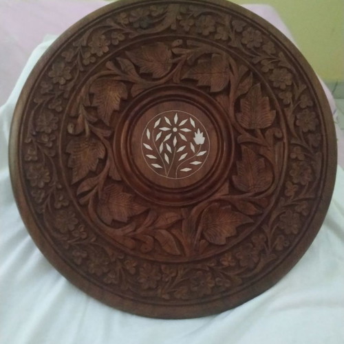 Wooden carved wall decor used, also fits on a stand