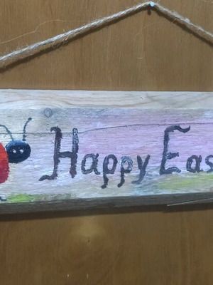 Easter sign handmade large for entrance, yard, garden new