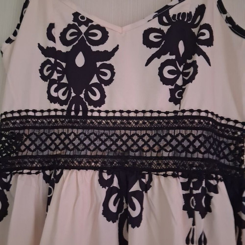 Maxi summer dress new, boho style, black and white