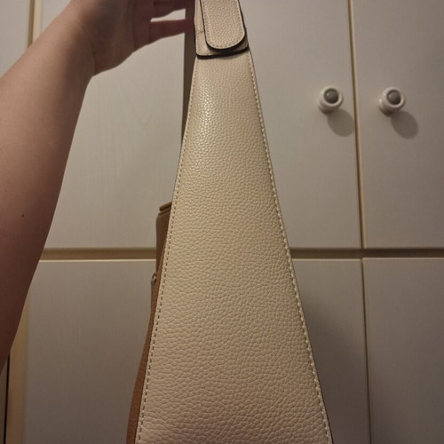 Catwalk shoulder bag, white and tan