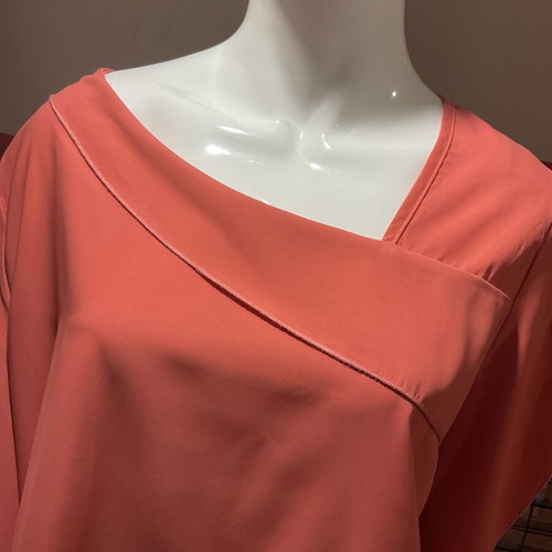 Women's blouse XL, coral color, airy fabric, unique cut