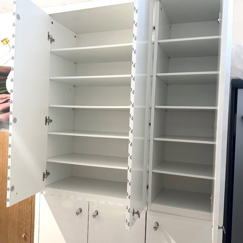 White six-door wardrobe with glossy finish new