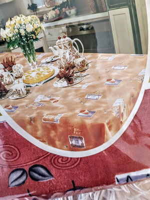 Tablecloths new, set of two, 135x180cm, 100% polyester, summer colors